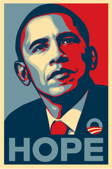 barack obama poster hope. Barack Obama poster by Shepard
